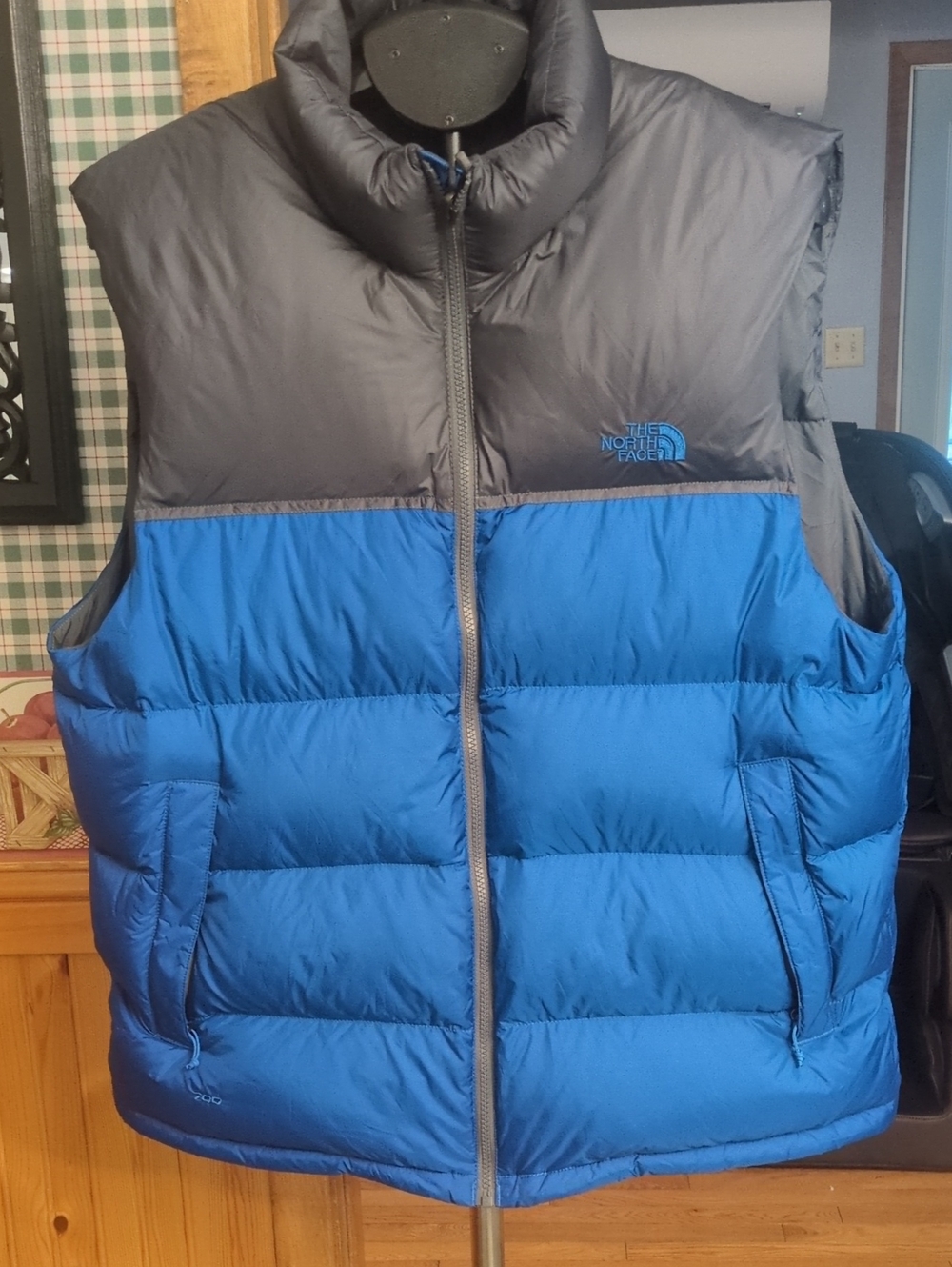 The North Face Blue and Black Puffer Vest